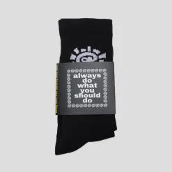 Always Do What You Should Do Solid @Sun Sock - Black