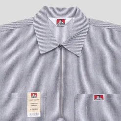 Ben Davis Striped 1/2 Zip Short-Sleeve Shirt - Hickory