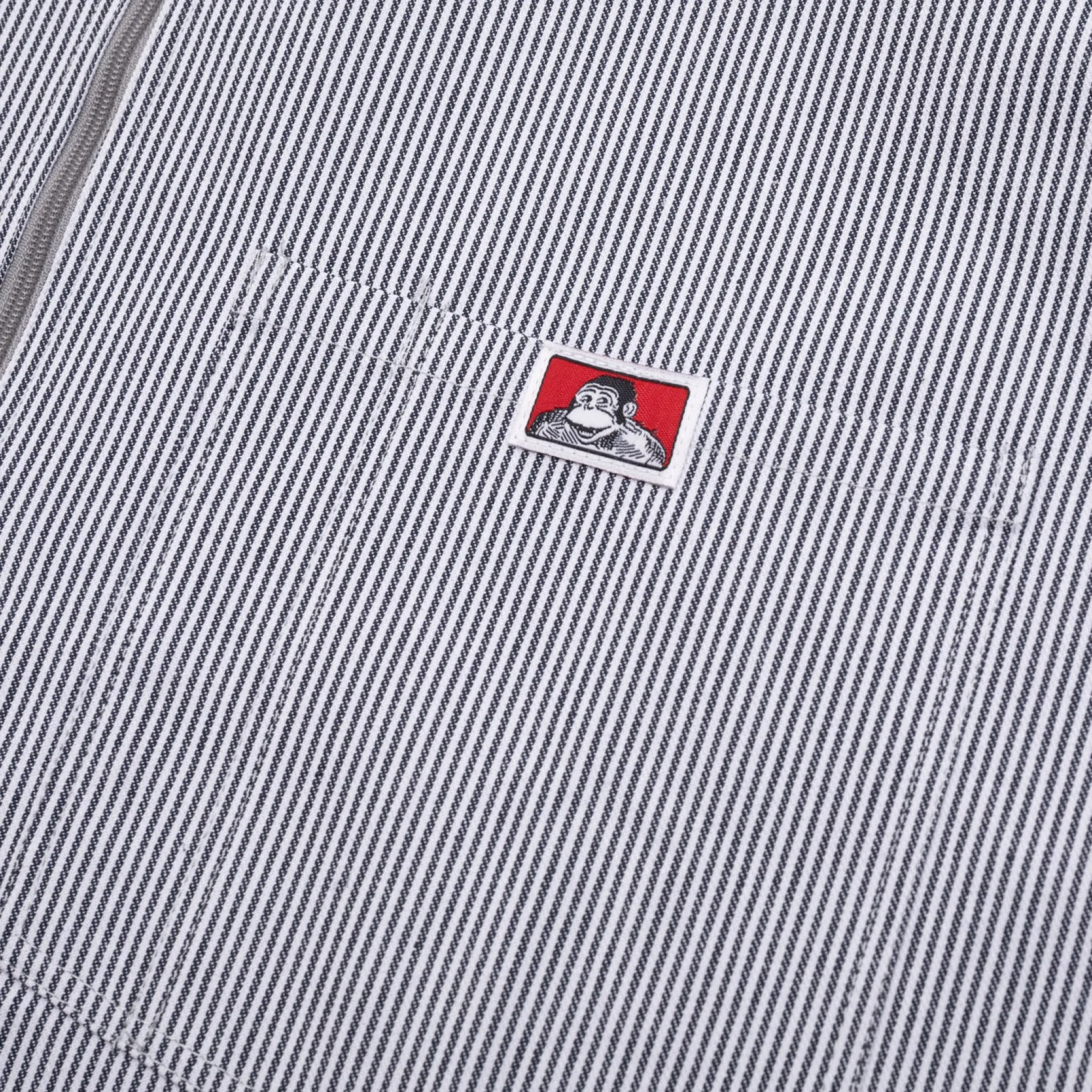 Ben Davis Striped 1/2 Zip Short-Sleeve Shirt - Hickory