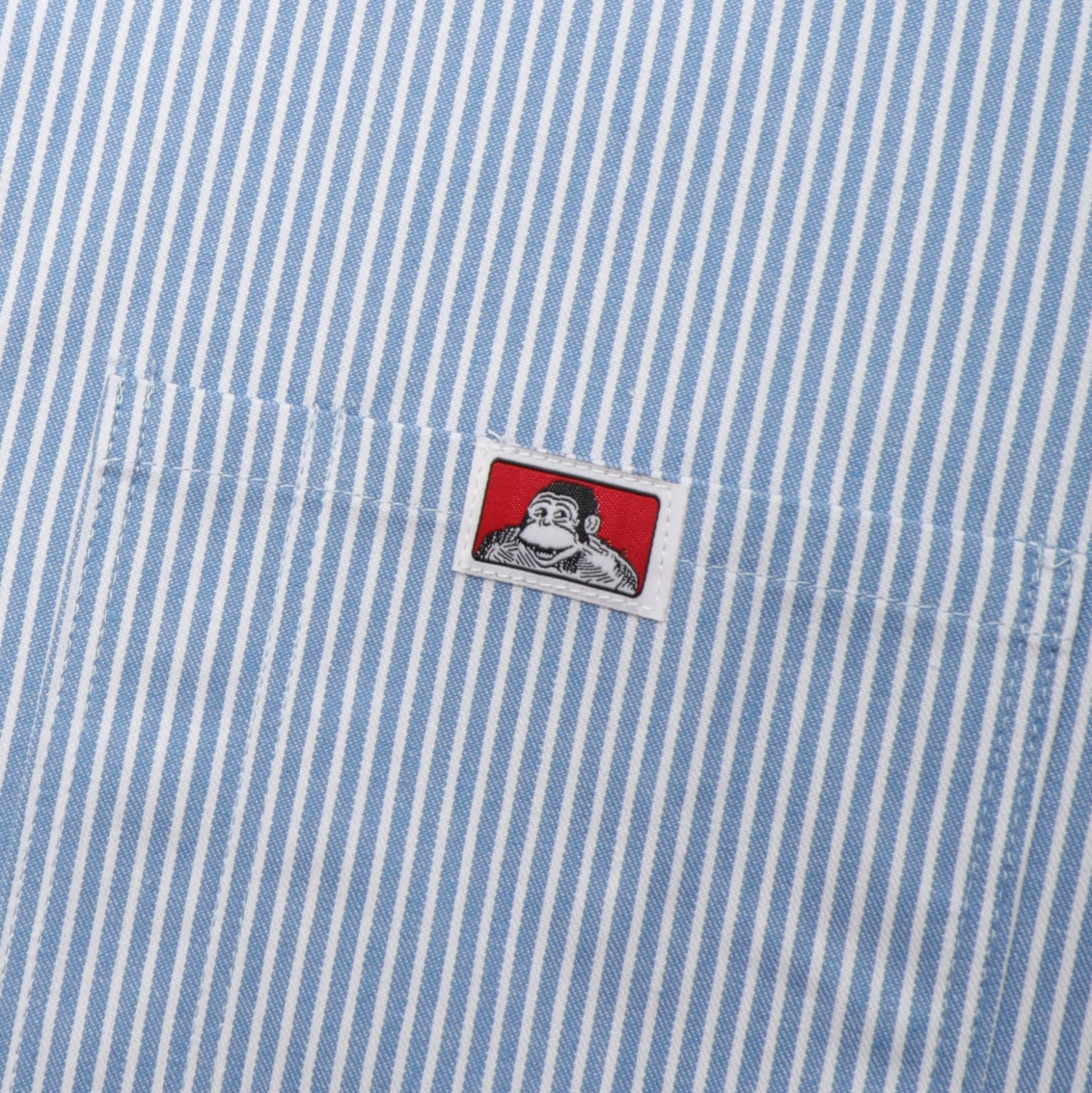 Ben Davis Striped 1/2 Zip Short-Sleeve Shirt - Blue