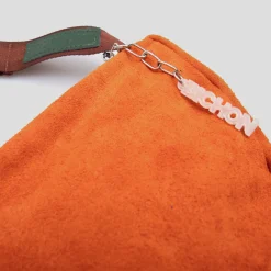 Bichon Pockets Everyday Suede Crossbody Slouch Bag - Burnt OJ