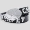 Carpet Company Rhinestone Leather Belt - Black