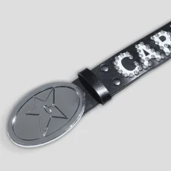 Carpet Company Rhinestone Leather Belt - Black