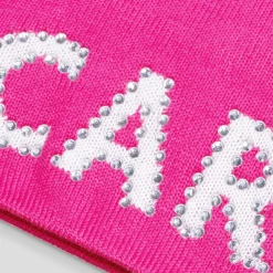 Carpet Rhinestone Beanie - Hot Pink