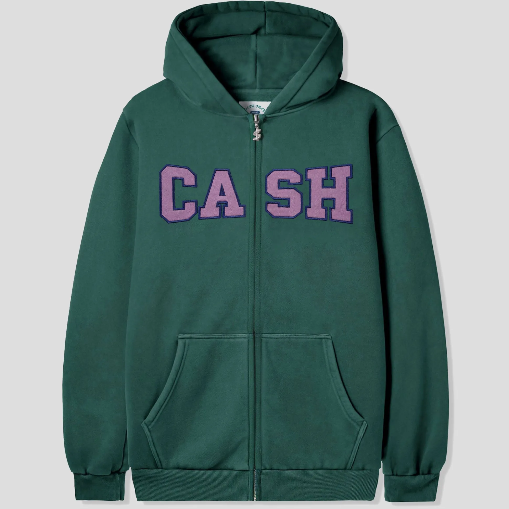 Cash Only Campus Zip-Thru Hood - Washed Forest