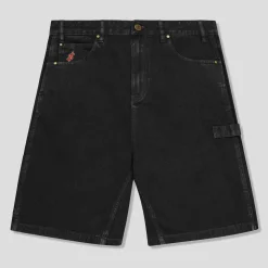 Cash Only Records Denim Shorts - Black