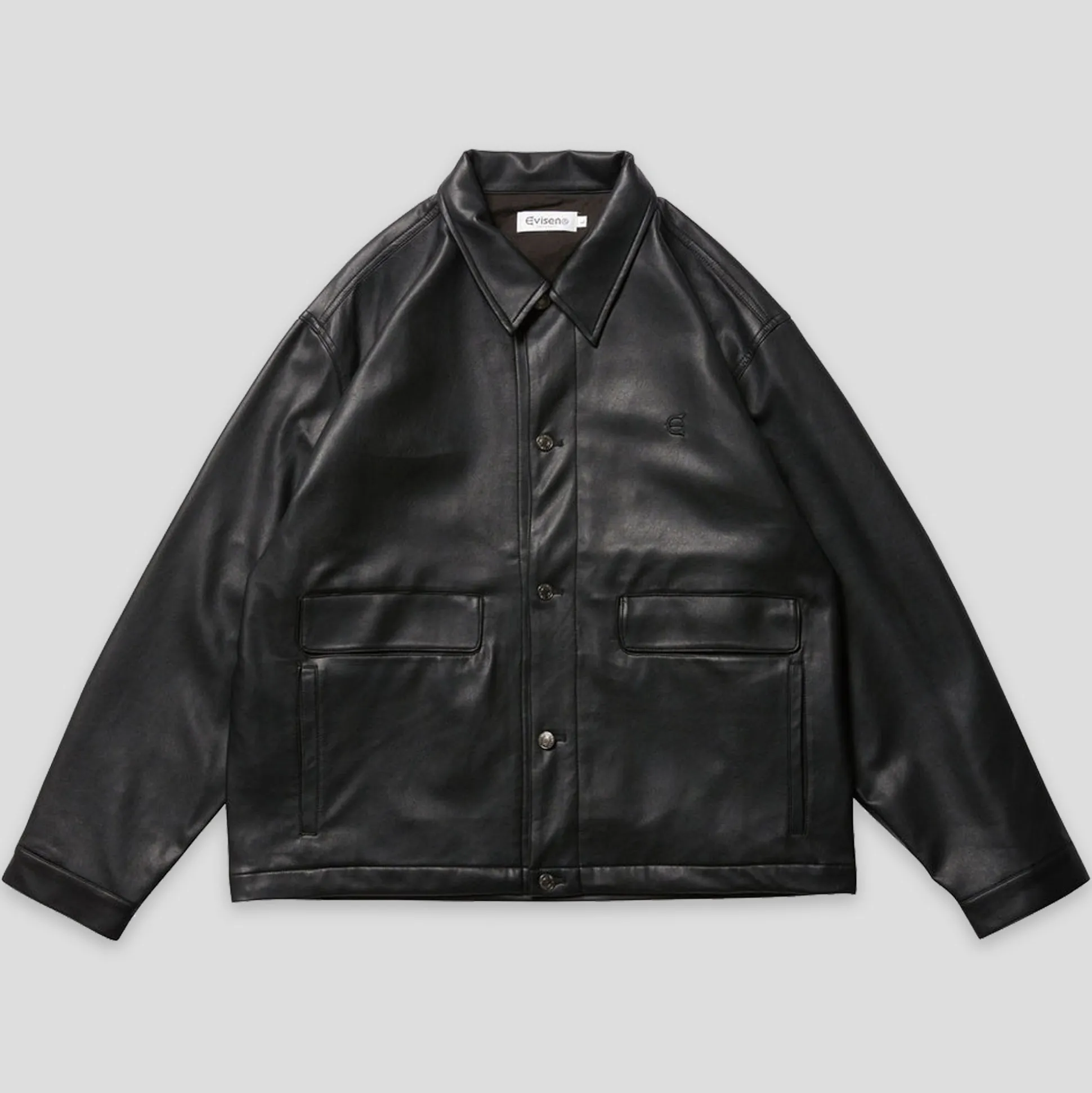 Evisen High Bridge Leather Jacket - Black