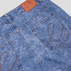 Hoddle 16 Ounce Denim Ranger Jean - Laser Paint Splatter Light Wash Bl