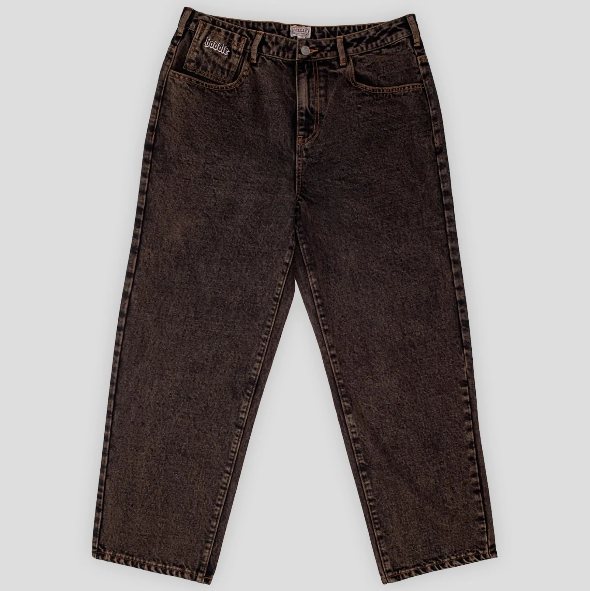 Hoddle 16 Ounce Ranger Jeans - Dark Brown Acid Wash