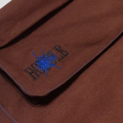 Hoddle Cargo Short - Chocolate / Blue Stitch