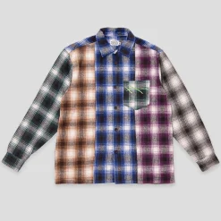 Hoddle Spectrum Flannel Shirt - Orange / Blue / Purple