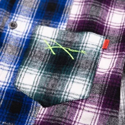 Hoddle Spectrum Flannel Shirt - Orange / Blue / Purple