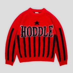 Hoddle Star Above Mohair Football Heavy Weight Knit - Red / Black