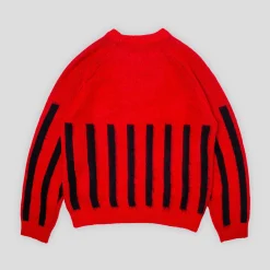Hoddle Star Above Mohair Football Heavy Weight Knit - Red / Black