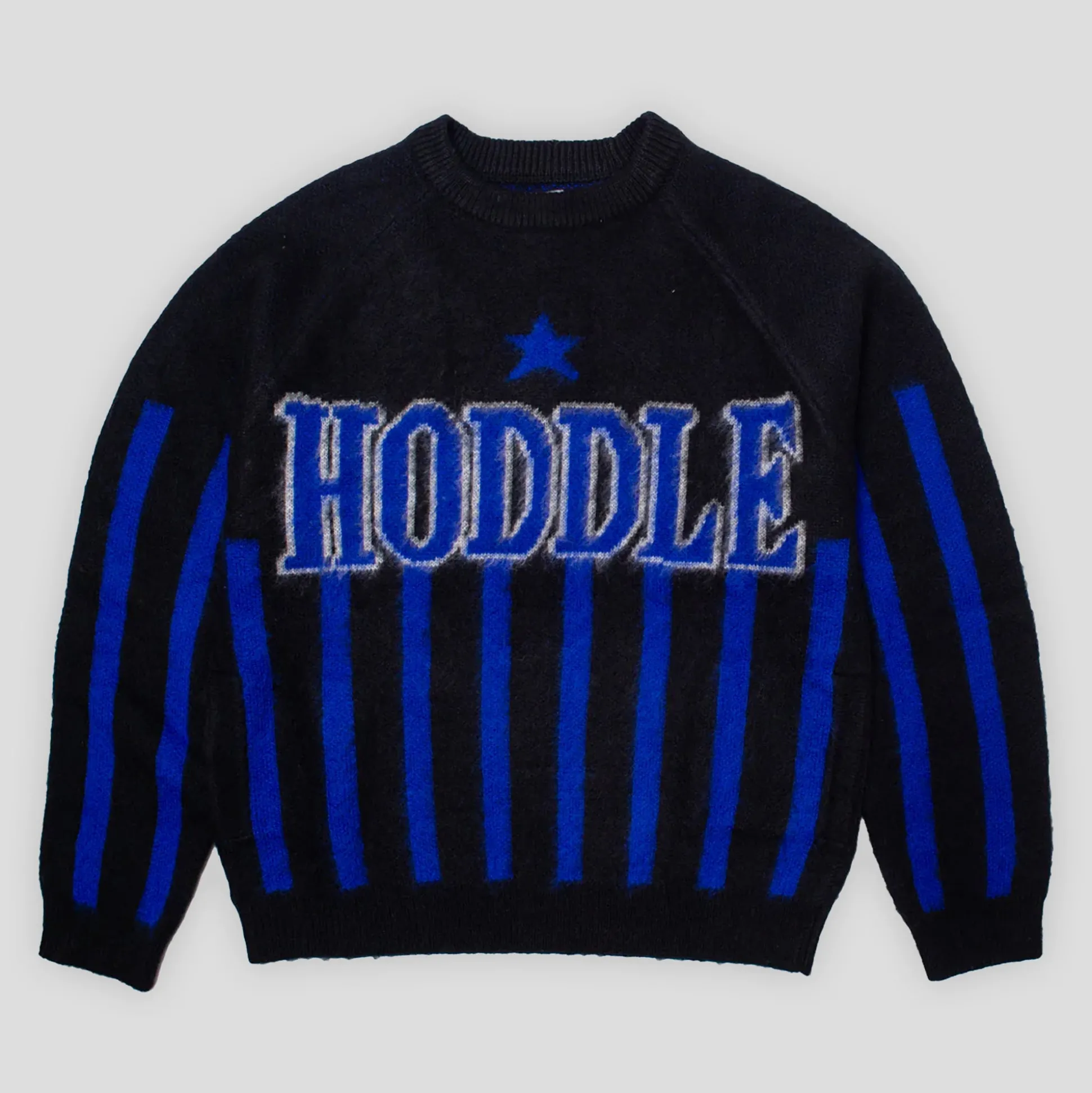 Hoddle Star Above Mohair Football Heavy Weight Knit - Black / Navy