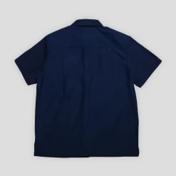 Hoddle Thorn Seersucker Short Sleeve Shirt - Navy