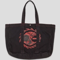 Hoddle Thunderdome Denim Tote Bag - Black Denim / Red Contrast Stitch