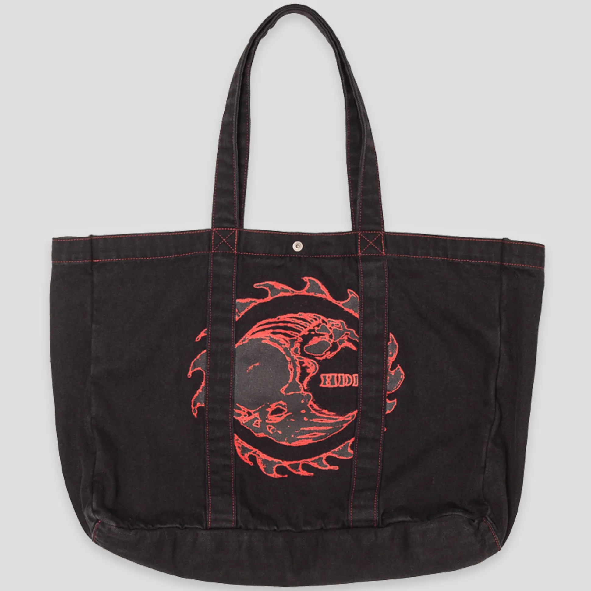 Hoddle Thunderdome Denim Tote Bag - Black Denim / Red Contrast Stitch