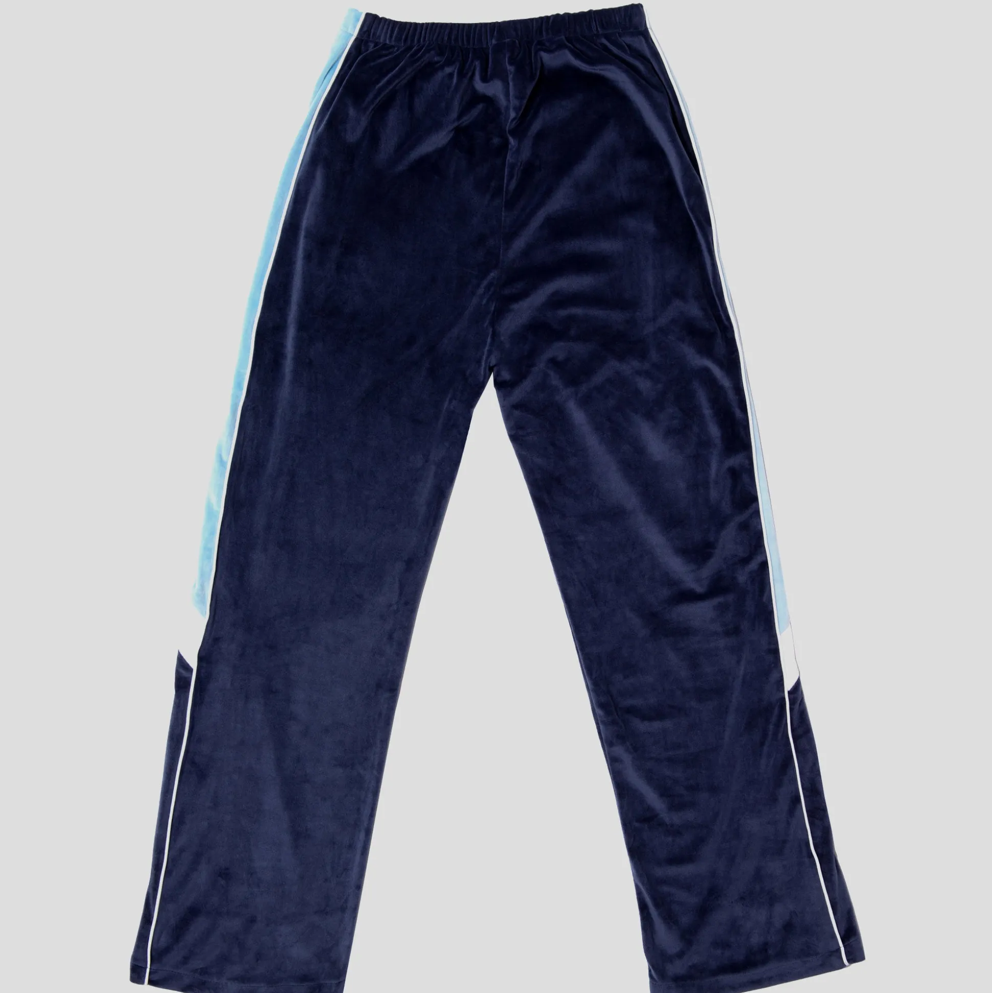 Hoddle Velour Track Pant - Blue / Navy