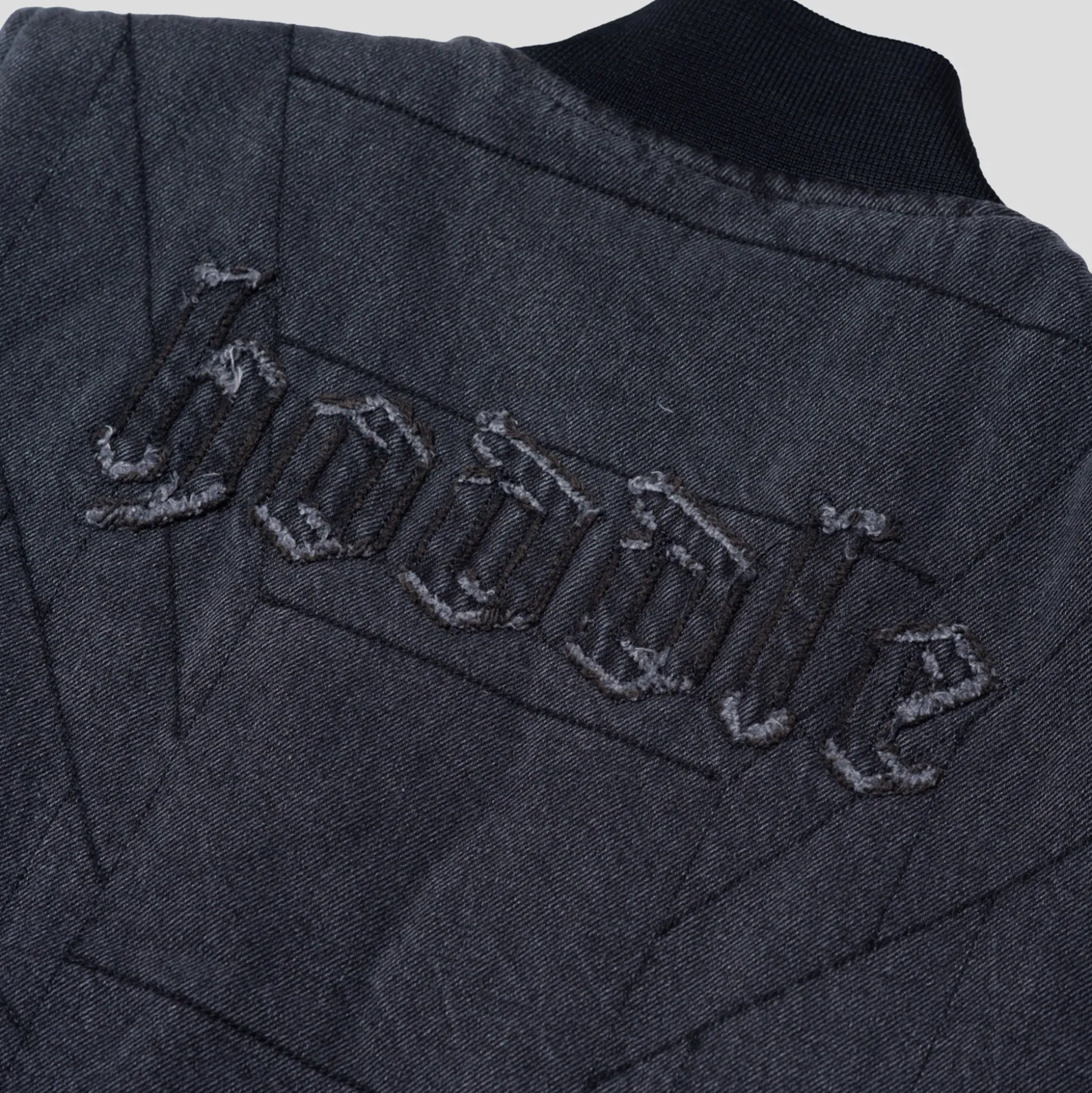 Hoddle Zip Up Carpenter Vest - Black Denim Wash