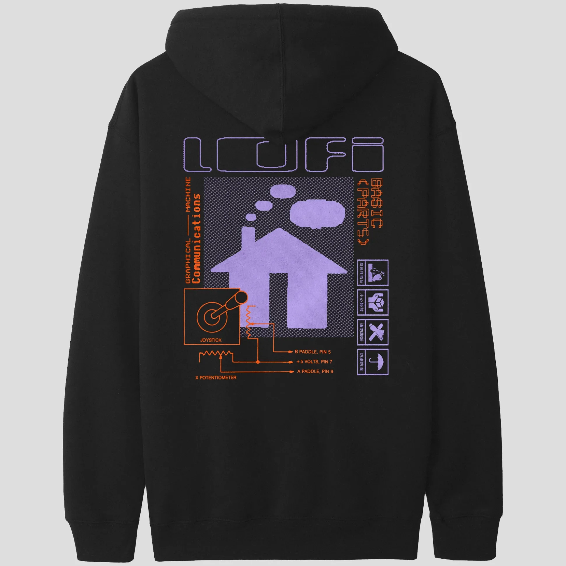 Lo-Fi Basic Parts Zip-Thru Hood - Black