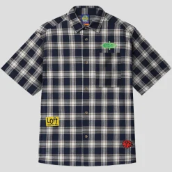 Lo-Fi Patched Button Up Shirt S/S - Navy