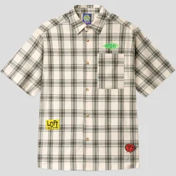 Lo-Fi Patched Button Up Shirt S/S - Beige