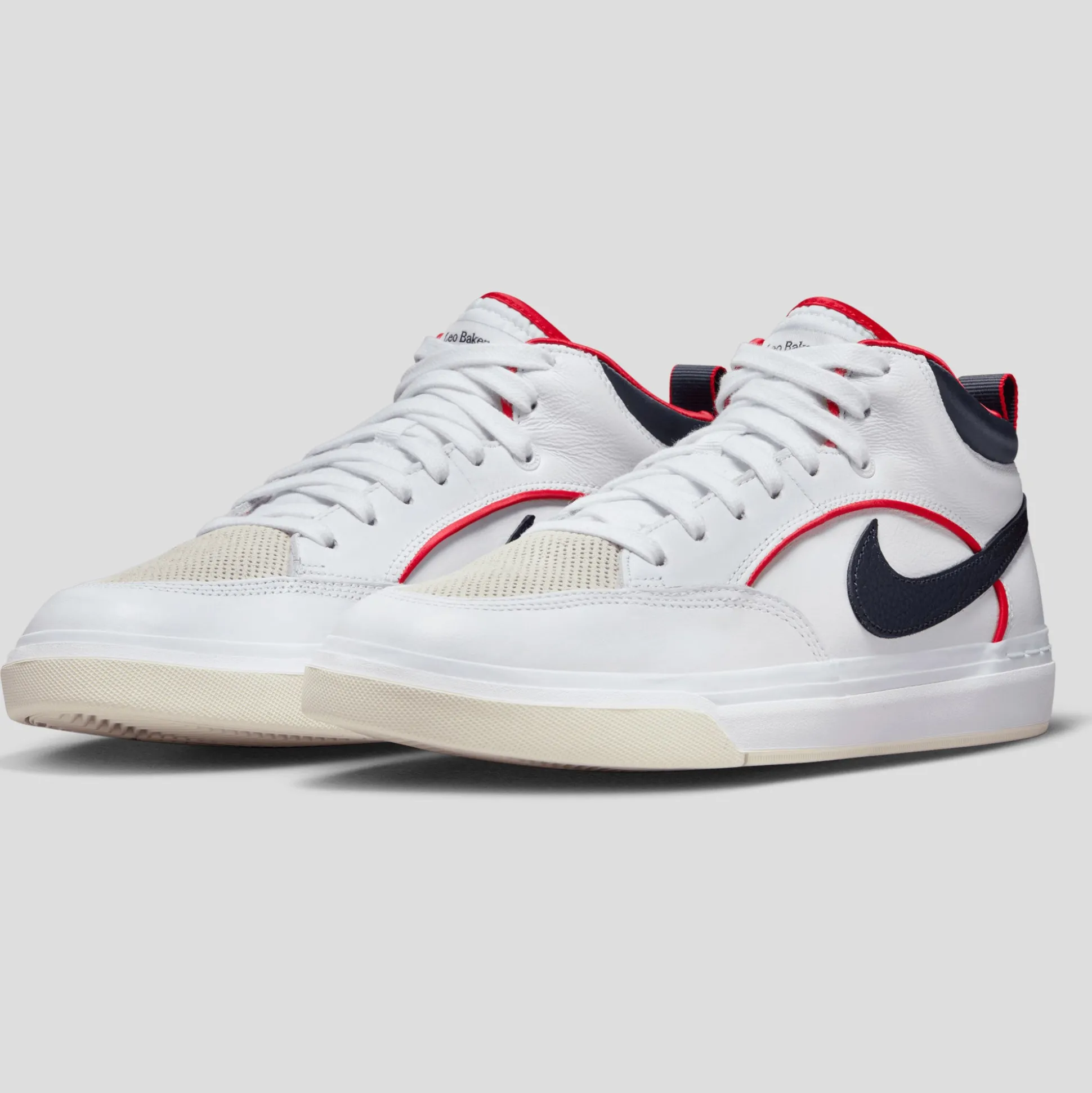 Nike SB React Leo Premium - White / University Red / Midnight Navy