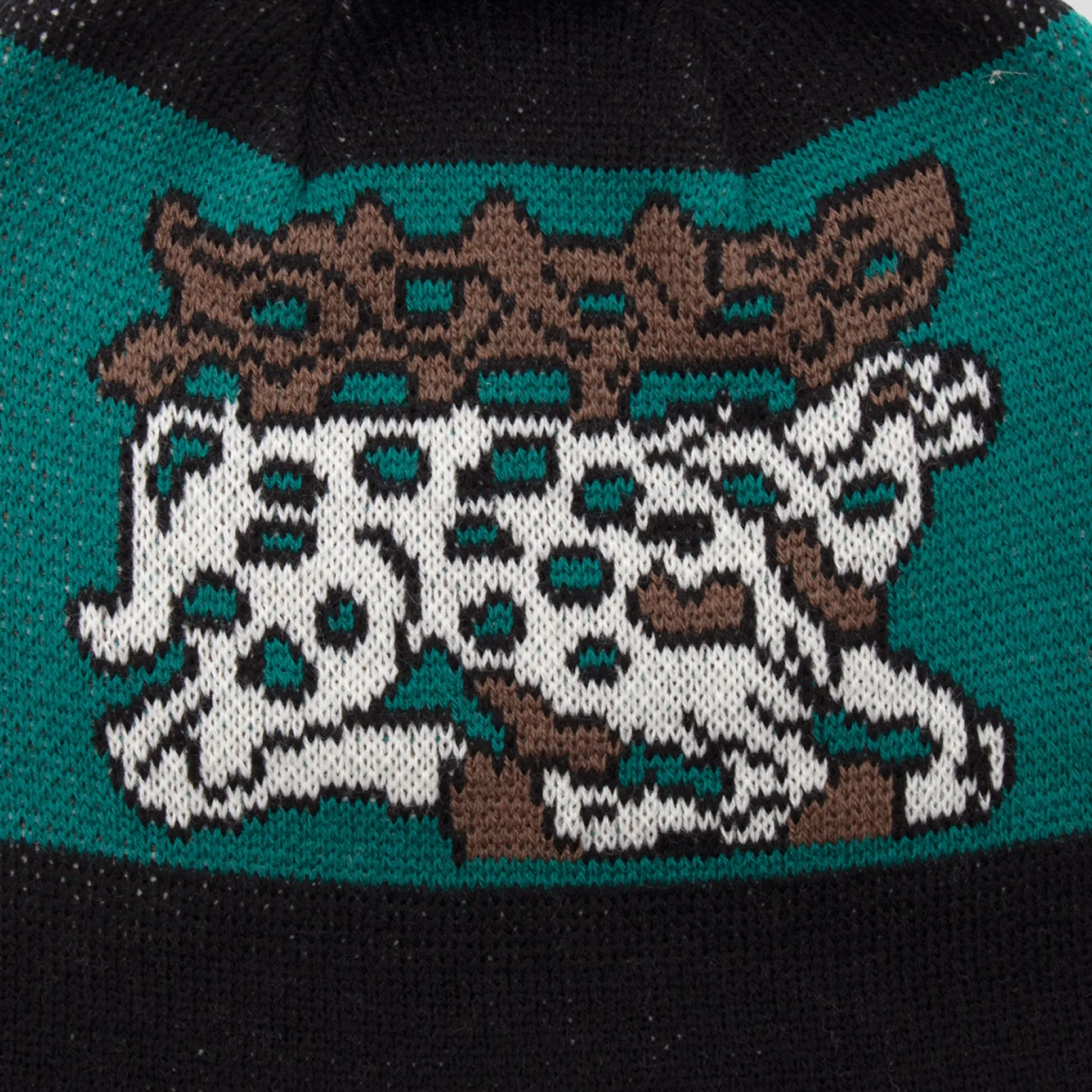 Pass~Port Antler Pom Beanie - Black / Teal
