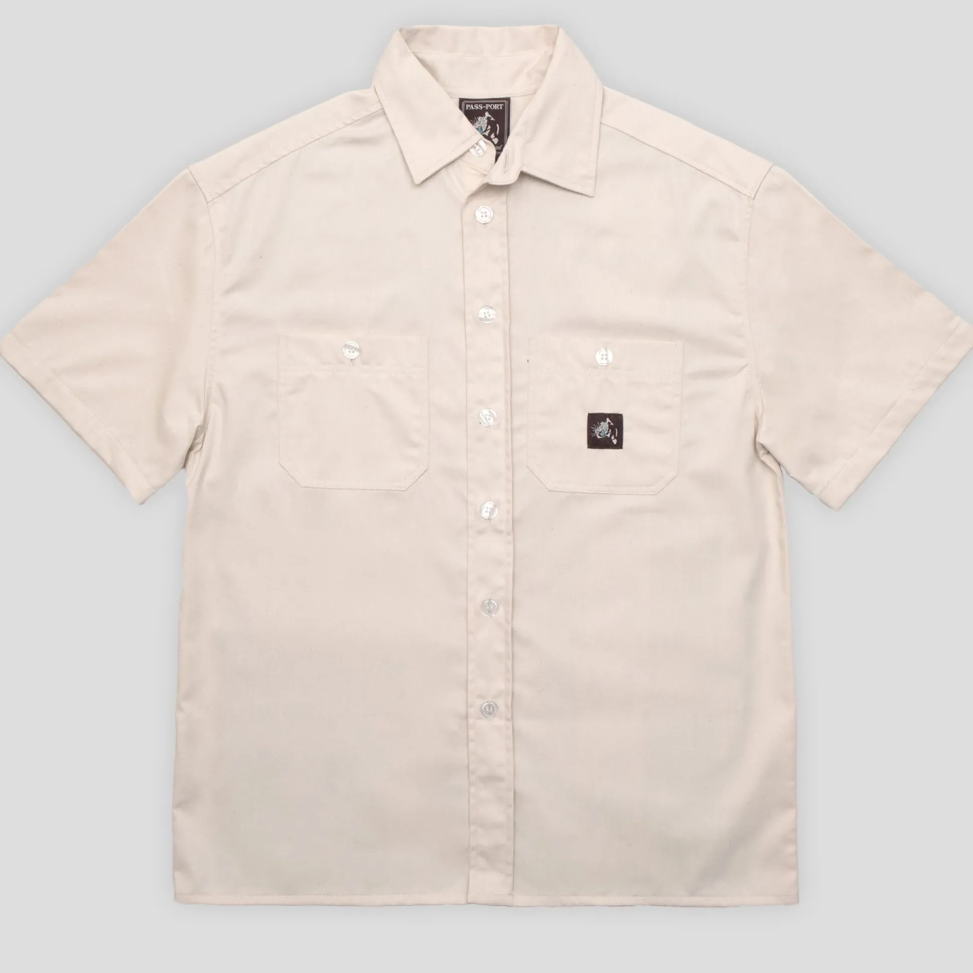 Pass~Port Australian Manufactured Short Sleeve Work Shirt - Natural