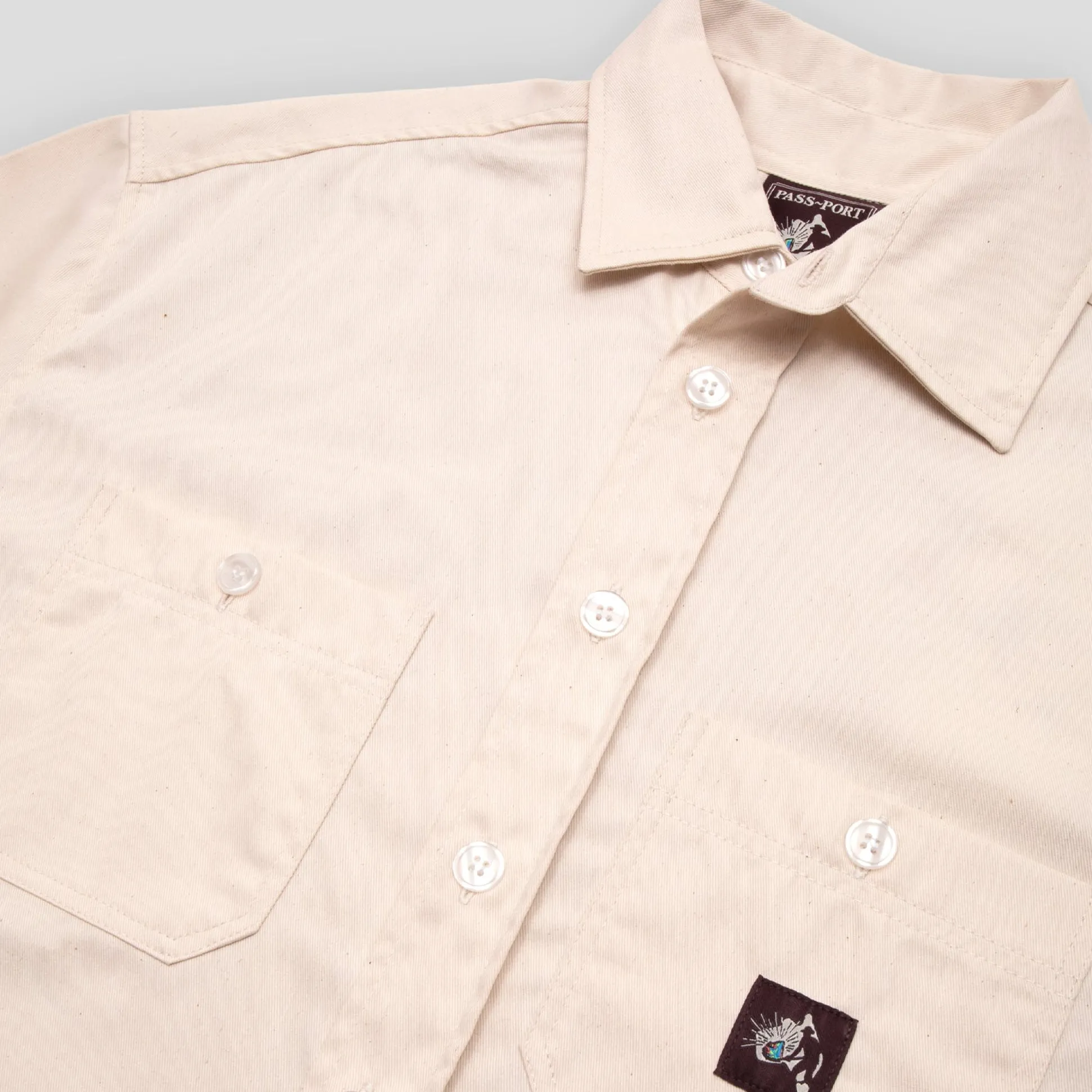 Pass~Port Australian Manufactured Short Sleeve Work Shirt - Natural