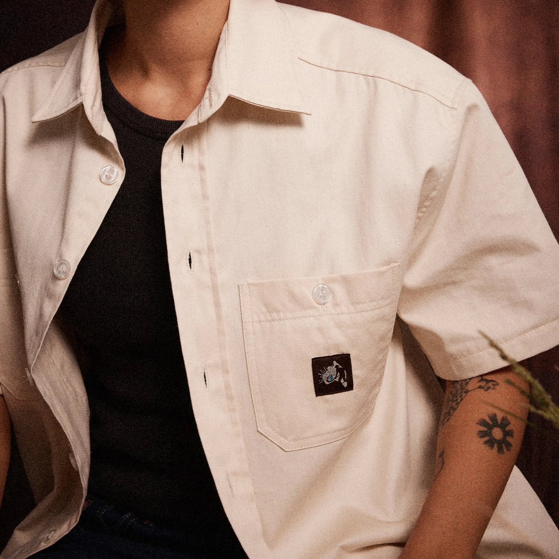 Pass~Port Australian Manufactured Short Sleeve Work Shirt - Natural