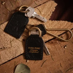 Pass~Port Australian Manufactured Leather Key Fob - Black