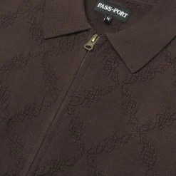Pass~Port Brasco Zip Long Sleeve Knit - Choc