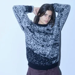 Pass~Port Cave~in Mohair Sweater - Black / Grey