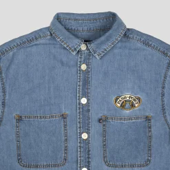 PASS~PORT "COMMUNAL RINGS" DENIM S/S SHIRT WASHED LIGHT DENIM