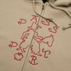 Pass~Port Cowpoke Organic Fleece Zip Hoodie - Khaki