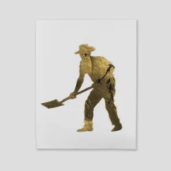 PASS~PORT DIGGER DIE CUT STICKER GOLD