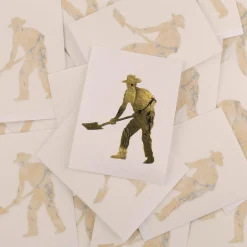 PASS~PORT DIGGER DIE CUT STICKER GOLD