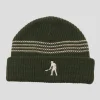 Pass~Port Digger Striped Knit Beanie - Olive / Cream