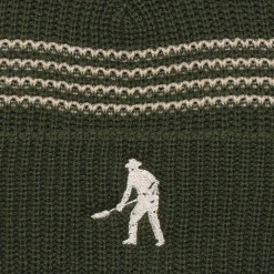 Pass~Port Digger Striped Knit Beanie - Olive / Cream