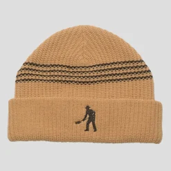 Pass~Port Digger Striped Knit Beanie - Sand / Chocolate