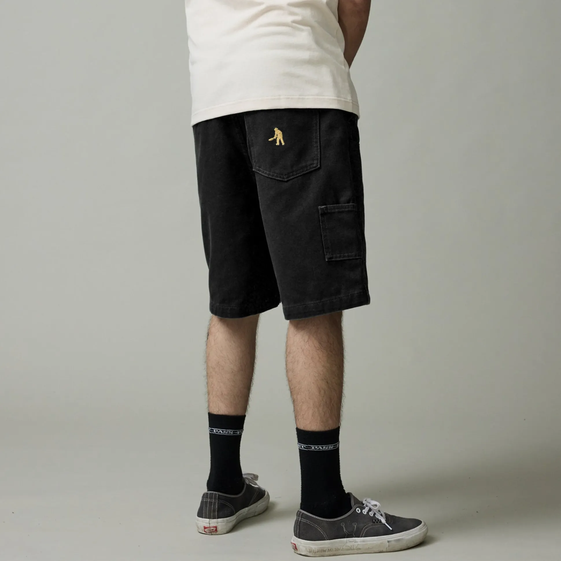 Pass~Port Double Knee Diggers Club Short - Washed Black