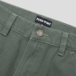 Pass~Port Double Knee Diggers Club Short - Washed Forest Green