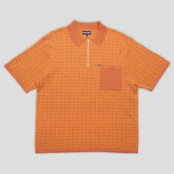 Pass~Port Drain Knit Polo - Burnt Orange