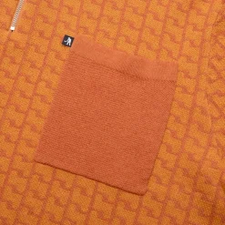 Pass~Port Drain Knit Polo - Burnt Orange