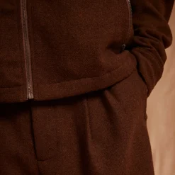 Pass~Port Emblematic Wool Zip Jacket - Brown