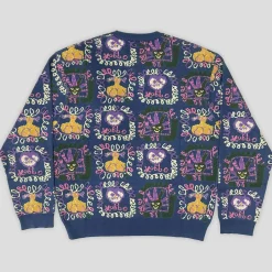 Pass~Port Faces Knit Sweater - Harbour Blue