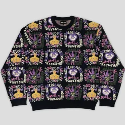 Pass~Port Faces Knit Sweater - Black