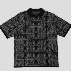 Pass~Port Fretworks Knit Polo - Black